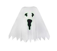 Cape de fantôme effrayante pour enfants - Cape noire effrayante pour filles et garçons - Cape noire pour Halloween, cosplay, fête (blanc, 0 à 17 ans)