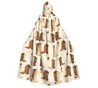 Cape de magicien avec capuche pour homme et femme - Bottes de cowboy à motif feuille d'érable - Cape de vampire à capuche - Costumes d'Halloween - Noir