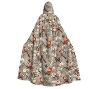 Cape de magicien avec capuche pour homme et femme - Élégante cape de vampire à capuche Cardinal Imprimé papillon sorcière Costume d'Halloween