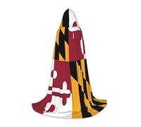 Cape de magicien avec drapeau du Maryland pour enfants, parfaite pour les costumes d'Halloween et les jeux de rôle, trois tailles