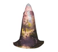 Cape de magicien d'Halloween imprimée Four Moon Day on Earth M | Costume de fête à thème | Cape de cosplay pour adulte/jeune | Tailles S, M, L