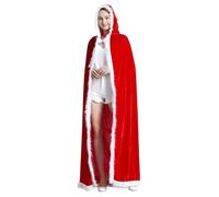 Cape De Noël Du Père Noël - Robe De Noël En Velours Avec Capuche, Cape À Capuche Confortable, Cape De Cosplay De Noël Et D'Halloween Pour Hommes Et Garçons