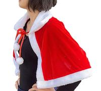 Cape de Noël en velours - Costume de fête de jeu de rôle en velours doré, costume de châle rouge de Noël | Costumes rouges de Noël pour adultes, châle en velours pour enfants et adultes