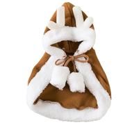 Cape De Noël Pour Chat,Vêtement de Noël avec des Bois de Cerf - Cape Chaude Pour Chiot - Pour les Chiens de Petite et Moyenne Taille, les Chiots et les Chats, Vêtements d'Hiver pour les Fêtes et les V