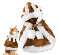 Cape De Noël Pour Chat - Vêtement De Noël En Forme De Cerf | Cape d'Hiver pour Chiots - Pour les Chiens de Petite et Moyenne Taille, les Chiots et les Chats, Vêtements d'Hiver pour les Fêtes et les Va