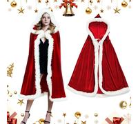 Cape de Père Noël avec Capuche, Cape de Noël Vêtements, Cape à Capuche Douce Rouge, Cape de Noël déguisement avec Capuche, Noël Cape Capuchon Vêtements pour Halloween, Mascarades, Noël