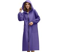 Cape de Pluie Femme Cape Manches Longues Imperméable et Multifonction avec Capuche et Poches Poncho Pluie Zippée Tendance et Portables Manteau de Travail Réutilisable pour Activités de Plein Air