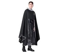 Cape de pluie for vélo, ponchos for femmes, cape unisexe coupe-vent simple, poncho à capuche, for, électrique, scooter, housse(Black,S)