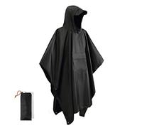 Cape de Pluie Multifonctionnelle Poncho à Capuche 3 en 1 Imperméable Imperméable Réutilisable/Pare-Soleil Bâche/Tente Tapis de Sol pour Vélo Randonnée Camping Activités de Plein Air
