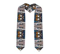 Cape de remise de diplôme à motif marionnette sur planche à roulettes, 182,9 cm, parfaite pour la remise de diplôme ou les cérémonies à l'église