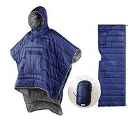 Cape de Sac de Couchage, Poncho de Camping d'hiver, Couverture à Capuche, Couverture Chaude pour Homme et Femme