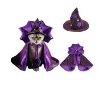 Cape de sorcière d'Halloween pour chien, chapeau de magicien, vêtements pour chat, costume d'Halloween pour animaux de compagnie, capes et chapeaux pour chats et chiens