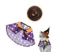 Cape de sorcière d'Halloween pour chien, chapeau de magicien, vêtements pour chat, costume d'Halloween pour animaux de compagnie, capes et chapeaux pour chats et chiens