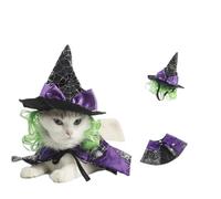 Cape de sorcière d'Halloween pour chien, chapeau de magicien, vêtements pour chat, costume d'Halloween pour animaux de compagnie, capes et chapeaux pour chats et chiens