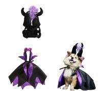 Cape de sorcière d'Halloween pour chien, chapeau de magicien, vêtements pour chat, costume d'Halloween pour animaux de compagnie, capes et chapeaux pour chats et chiens