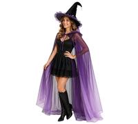 Cape de sorcière en dentelle transparente pour femme - Chapeau de sorcière gothique - Cape de cosplay