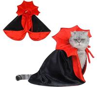 Cape de sorcière pour chien et chat, tenue de magicien pour petits chiens et chats, cape festive rouge et noire, costume d'Halloween de vampire à sangle réglable, costume d'Halloween doux et lavable