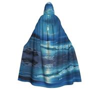 Cape de sorcière Sea Moon pour Halloween, Noël, carnaval, cosplay, fête costumée, noir
