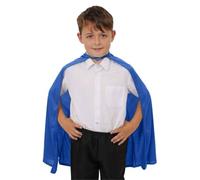 Cape de super-héros bleue pour enfant - Accessoire de déguisement vibrant - Cape de héros et de super méchant pour la journée mondiale du livre, la semaine du livre scolaire et les fêtes