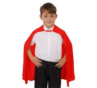 Cape de super-héros rouge pour enfant - Accessoire de déguisement vibrant - Cape de héros et de super méchant pour la journée mondiale du livre, la semaine du livre scolaire et les fêtes