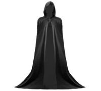 Cape de traître pour adultes - Lot de 1 - Longue cape en velours noir - Accessoire de déguisement pour adulte