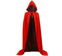 Cape de vampire d'Halloween | Cape d'Halloween réversible noire et rouge - Cape de fête mascarade - Costume de Dracula | Cape d'Halloween pour adulte, cape de sorcière, cape à capuche double face