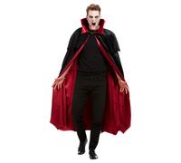 Cape de vampire en velours noir-rouge - Casquette noble de vampire avec un haut