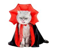 Cape de vampire pour chat, chauve-souris réglable, rouge et noir | Costume de vampire pour réunion de , cosplay, activités, fête, festival, événement, chats de petite et moyenne taille