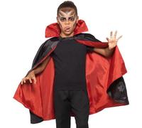 Cape De Vampire Réversible Noire Et Rouge Pour Enfant (Taille 9-12a)