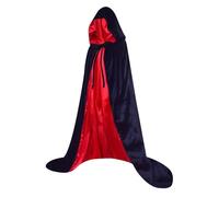 Cape d'Halloween à capuche - Cape de costume de vampire en velours léger sur toute la longueur, vêtement de fête en tissu doux, unisexe pour adultes pour hommes et femmes, soirée de festival mascarade