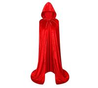 Cape d'Halloween à capuche - Cape de costume de vampire en velours léger sur toute la longueur, vêtement de fête en tissu doux, unisexe pour adultes pour hommes et femmes, soirée de festival mascarade