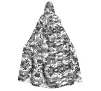 Cape d'Halloween à capuche - Unisexe - Adulte - Imprimé camouflage numérique - Cape pour fêtes, carnavals, expositions de bande dessinée