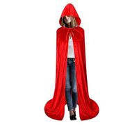 Cape d'Halloween avec capuche, cape en velours pleine longueur | Costume de vampire ou de sorcière convaincant, déguisement de chevalier cool pour cosplay unisexe pour homme et femme