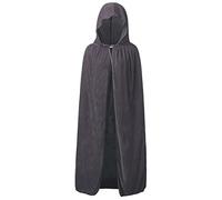 Cape d'halloween avec Capuche, Cape Medievale de Magicien,Cape Gothique Couleurs Pures Adulte Unisexe Simple de Mode Vintage pour Renaissance Victorien Cour Cosplay Fête Déguisement Bal Capes