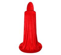 Cape d'Halloween avec capuche - Cape pleine longueur en velours pour cosplay, vampire/sorcière convaincante - Manteau léger pour Halloween - Unisexe pour homme et femme