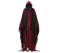 Cape d'Halloween avec capuche - Costume de vampire adulte - Pour homme et femme - Noir - Manteau médiéval vintage - Longue cape effrayante - Tenue pour sorcière, maison hantée, faucheuse, cosplay