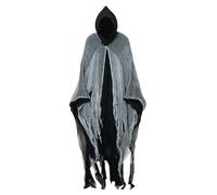Cape d'Halloween avec capuche, costume médiéval de 155 cm, gaze noire | Cape d'Halloween avec capuche, 155 cm, cape médiévale pour adultes, cosplay, fête, bal masqué, scène, maison hantée