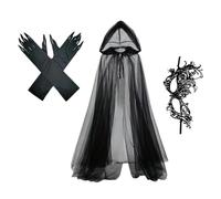 Cape D'Halloween Avec Capuche Set Sorcière, Maison Hantée, Mariée
