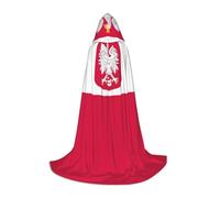 Cape d'Halloween avec drapeau de la Pologne pour homme et femme - Cape parfaite pour fête costumée, cosplay, convient pour les adolescents, noir, Small