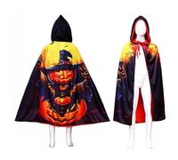 Cape d'Halloween chauve-souris citrouille sorcière loup-garou imprimé cape mystérieuse effrayante mode décontractée fête à thème Halloween costume fête déguisement