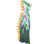 Cape d'Halloween Dinosaure Enfants Longue Cape à Capuchon Costume de Mascarade Cosplay Déguisement Coloré Manteau Vêtement de Diable Vampire Magicien Robe de Fantaisie Festival pour Filles Garçons