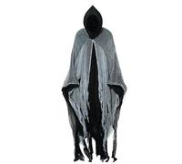 Cape d'Halloween effrayante - Capes à capuche pour Halloween | Manteau adulte unisexe | Châle de costume en maille blanche, tunique à capuche effrayante pour fêtes d'automne, bals à thème