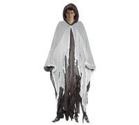 Cape d'Halloween effrayante - Capes à capuche pour Halloween | Manteau adulte unisexe | Châle de costume en maille blanche, tunique à capuche effrayante pour fêtes d'automne, bals à thème