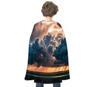 Cape d'Halloween réversible bleue et rouge magnifique tempête de pluie nuage médiévale Renaissance Cosplay fête d'anniversaire Déguisement