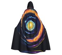 Cape d'Halloween unisexe à capuche - Spirale spatiale cosmique énergie cosmique complète pour adulte, pour cosplay, fête et événements à thème