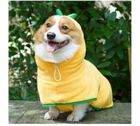 Cape d'hiver chaude en polaire corail absorbant pour animaux de compagnie, séchage rapide, largeur du dos et de la queue réglable, costume pour animal mignon (jaune/vert, taille XL)