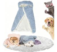 Cape d'hiver pour chien avec chapeau - Couverture en peluche pour chiens et chats de petite et moyenne taille - Housse de couchage chaude et épaisse pour les jours froids