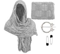 Cape du désert vieilli pour adulte - Écharpe pour événement à thème et bal masqué - Accessoire d'histoire, gris, taille unique