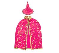 Cape du Magicien d'halloween, Chapeau de Magicien avec Chapeau Cape Wizard pour Enfants Fille Garçon Cosplay Fête du Festival #0119A