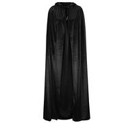 Cape en velours pour femme Renaissance médiévale gothique pirate vampire sorcière cape à capuche cape cape pour Halloween Cosplay cardigan, Noir , XL